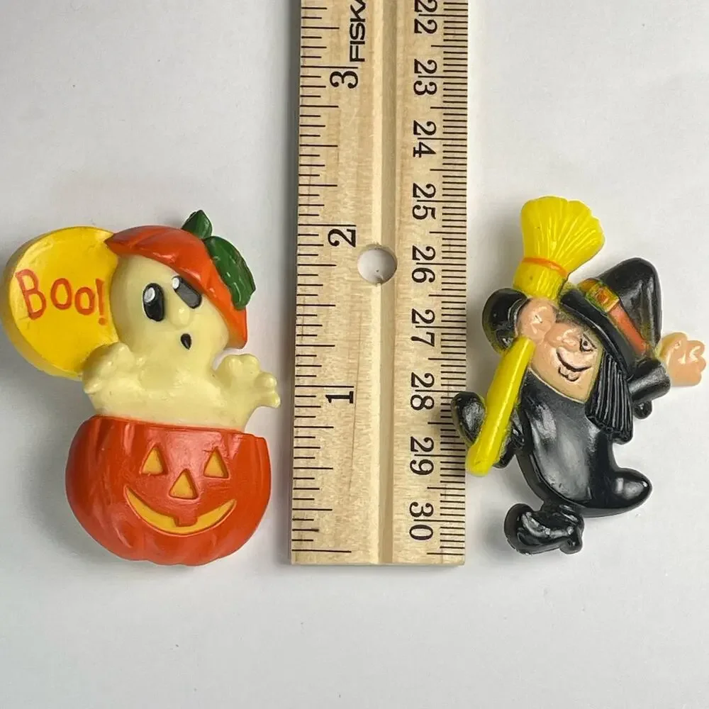 Vintage Halloween Pins 80s Hallmark Ghost Pumpkin Witch Spooky Novelty Teacher